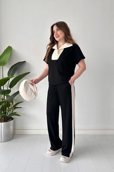 MaziButik Black Open Jewelry Modal Suit