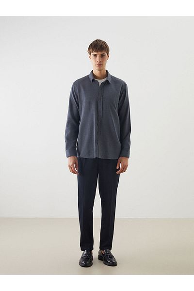 LC Waikiki Lcw Vision Indigo Regular Fit Long Sleeve Men's Shirt