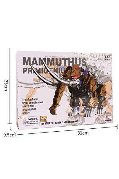 CUFFCUFFTOYS Pilli Mekanik Yürüyen Sök Tak Dinozor Mamut Dinazor Mammuthus