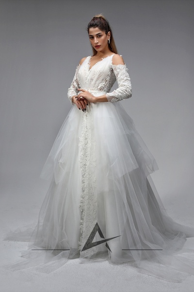 Alonclia Tül Drape Detaylı Gelinlik (AL-345)