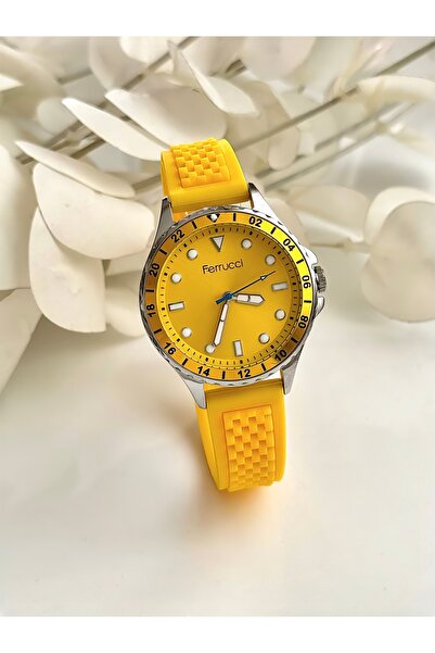 Ferrucci - (SARI RENK) Silikon Kordon Kadın Kol Saati