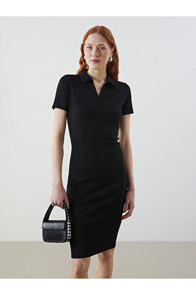 LC Waikiki New Season from Güli̇s Gi̇yi̇m Black Polo Neck Bodycon Dress