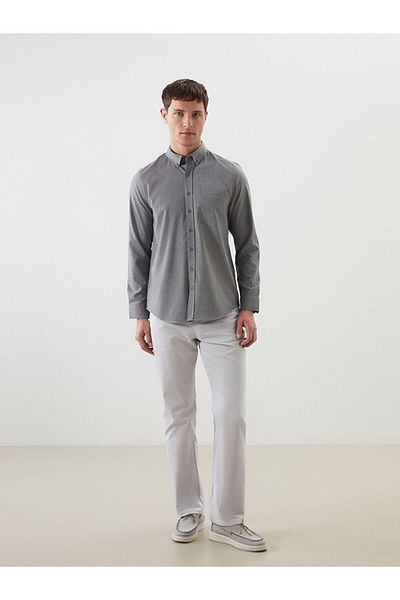 LC Waikiki Lcwaikiki Classic Gray Standard Fit Gabardine Men's Chino Trousers