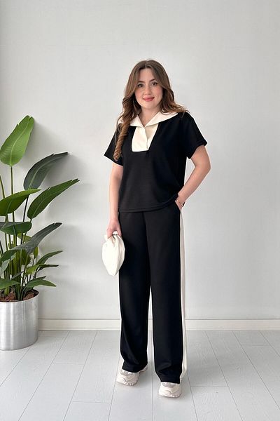 MaziButik Black Open Jewelry Modal Suit