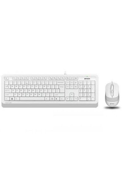 A4 Tech Mouse optic F1010 Usb Q Trk Beyaz/gri Standart Klavye - Set de mouse