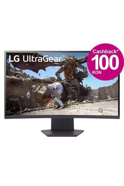 LG Monitor Gaming VA LED LG 27" 27GS60QC-B, QHD 2560 x 1440, HDMI, DisplayPort, Curved Screen