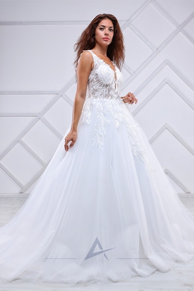 Alonclia Kolsuz V Dekolteli Helen Gelinlik (AL-332) (2022 KOLEKSİYONU)