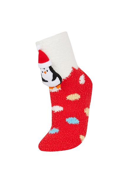 DeFacto Christmas Themed Girl's Cotton Winter Socks - A5593a8ns