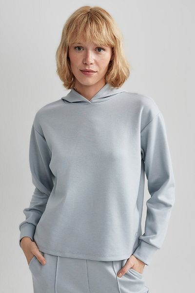 DeFacto Fit Cap Sweatshirt - Standard Sailor Fabric Sports Model A5626Ax23Au