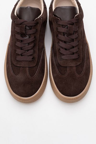 LuviShoes Pantofi sport de damă FİORE maro din piele naturală din piele intoarsa