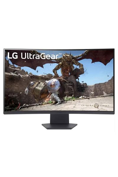 LG Monitor Gaming VA LED LG 31.5" 32GS60QC-B, QHD, HDMI, DisplayPort, Ecran curbat, 180 Hz, 1 ms Negru