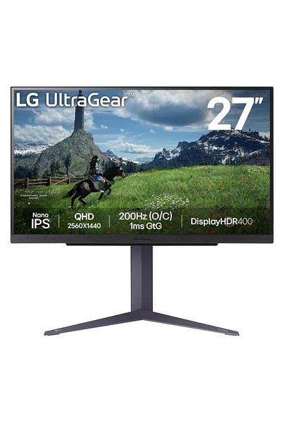LG Monitor Gaming IPS LED LG 27" 27GS85Q-B QHD 2560 x 1440 HDMI DisplayPort Pivot 200 Hz 1 ms Black