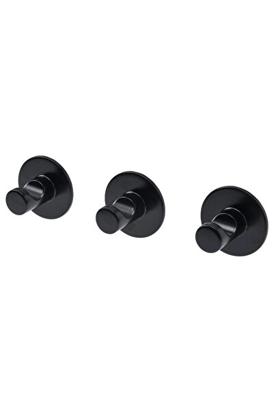 IKEA Premium Kaliteli Yapışkanlı Askı Seti 3 Adet siyah