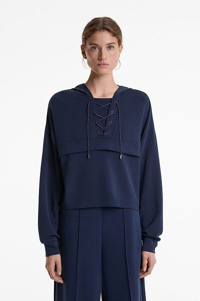 Oysho Soft Touch criss-cross drawstring sweatshirt with modal