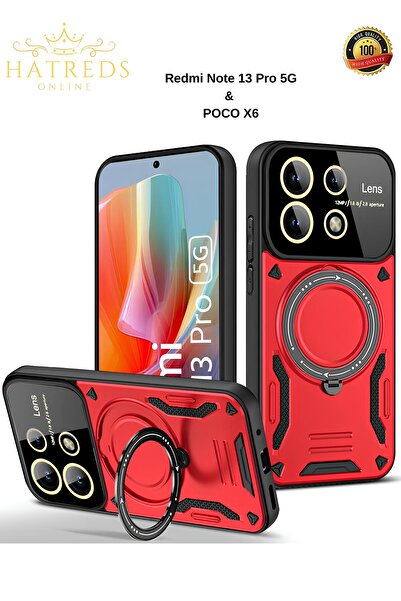 Hatreds Redmi Note 13 Pro 5G & Poco X6 5G Kılıf 3D Kamera Lens Korumalı Yüzük...