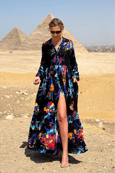 Nevin Kaya Moda فستان قميص أسود مدهون 100% قطن فيسكوز