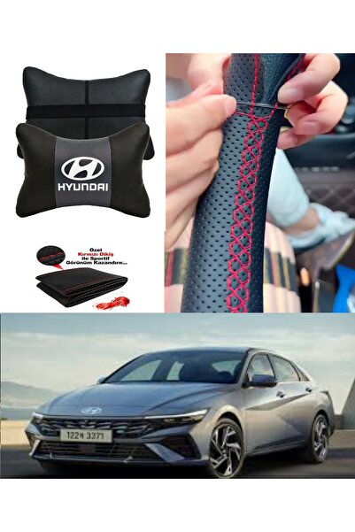 AYAZGRUP Hyundai Elantra  Direksiyon Kılıfı İthal Siyah Deri Ultra Esnek Dikm...