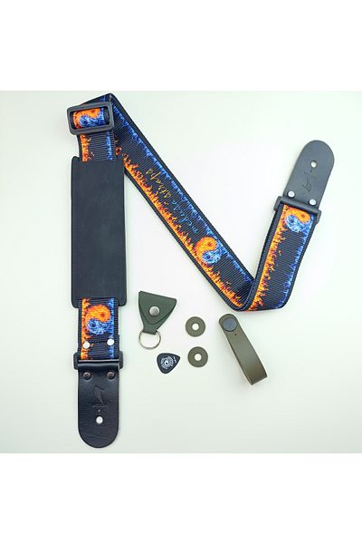MEDUSA Ying Yang Fire Srelectric Guitar Set, Strap Lock, Penekilifi, Head Connection Apparatus