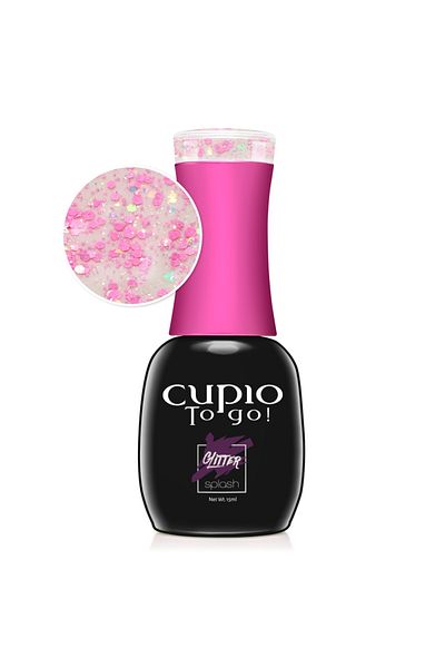 Cupio Oja semipermanenta Cupio To Go! Glitter Splash - Pink Madness 15 ml