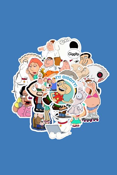 dadi ramba مجموعة ملصقات Family Guy - مجلة Bullet - جدول الأعمال - مخطط - دفتر ملاحظات - ملصق لاصق للكمبيوتر المحمول