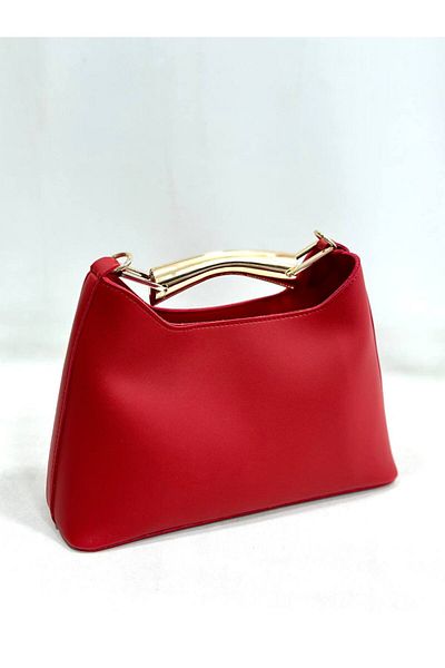 OzBeauty Boomerang Leather Black Bag - Gold