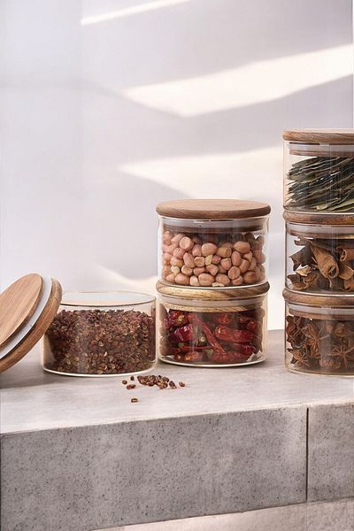 Mirilliahome Set of 6 Acacia Lid Breakfast Bowls – Vacuum Borosilicate Glass
