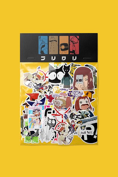 dadi ramba حزمة ملصقات FLCL - مجلة الرصاصة - جدول الأعمال - المخطط - دفتر الملاحظات - ملصق لاصق للكمبيوتر المحمول