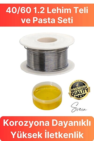 Svein A Kalite 40/60 1.2 Lehim Teli ve Pasta Seti Kolay Eriyen Tam İletken El...