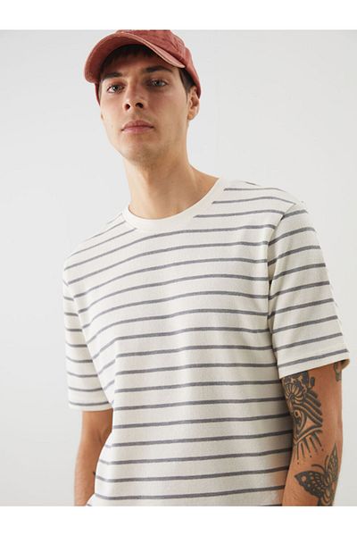 LC Waikiki Crew Neck Short Sleeve Striped Men's T-Shirt