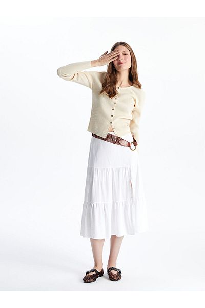 LC Waikiki Lcw Crew Neck Women's Knitwear Cardigan Fast Fashion