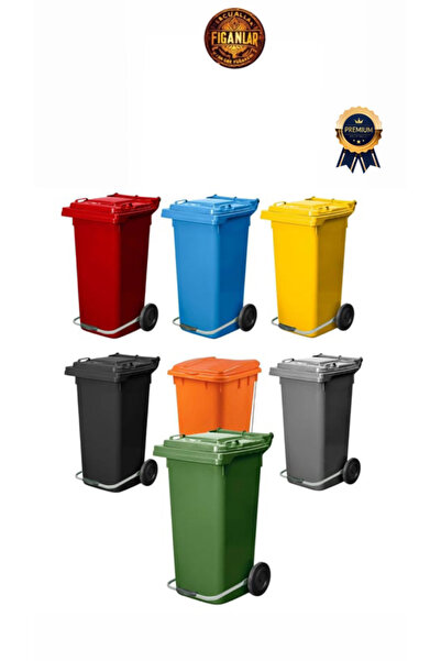 figanlar ambalaj BÜYÜK BOY 240 Litre Tekerlekli Pedallı SERT Plastik Çöp Konteyneri renk seçenekli