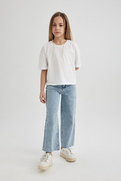 DeFacto Tricou de bază cu mânecă scurtă, cu gât crew, pentru fete Z5095a624sm