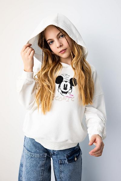 DeFacto Disney Mickey Minnie Girls Hooded Relax Fit Sweatshirt B9871A824Sp