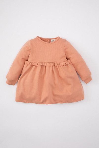 DeFacto Baby Girl Long Sleeve Basic Plain Dress B7610A524Sp