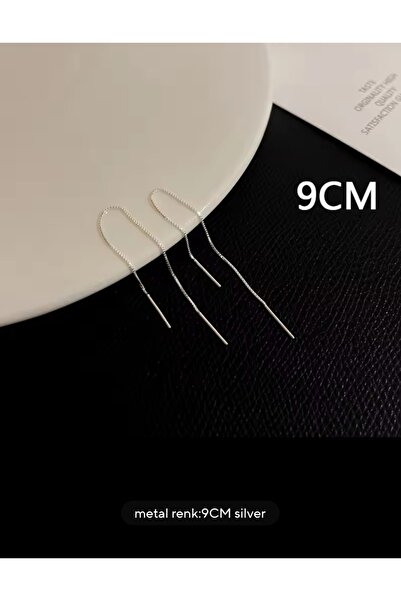 TakıConcept 9 cm Presli Yılan Zincir Küpe, Kadın Küpe, Uzun Küpe