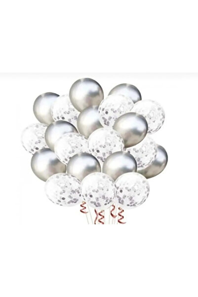 klbk طقم بالونات فضية ترتر 12 قطعة