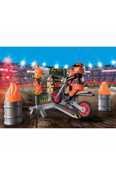 Playmobil - Stuntshow Biker Set And Firewall