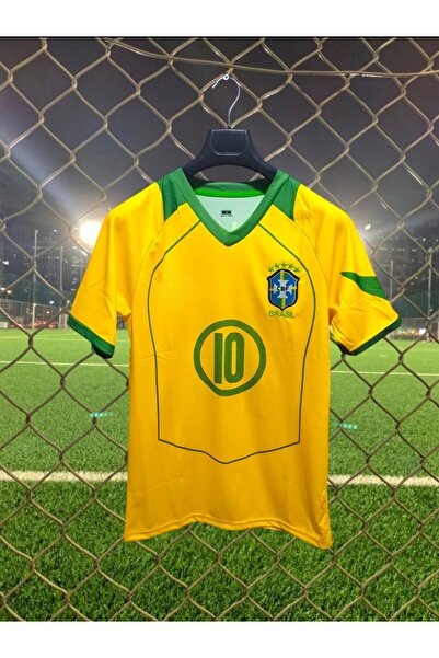After Party BREZİLYA mili takım nakışlı armasıyla RONALDİNHO forması (kısa kol) AG