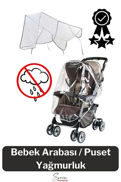 Svein Premium Baby Stroller Pushchair Transparent Raincoat Wind Blocking Protective Oilcloth Cover Durable