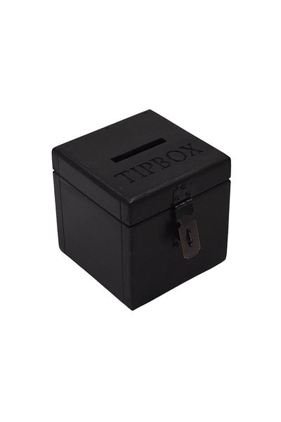 t tun's woods Black Wooden Typebox with Padlock Gift 12X12Cm (Height 12cm)