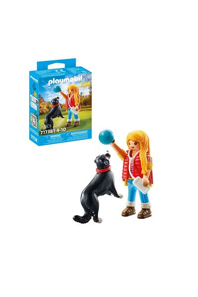 Playmobil - Woman figurine with Mountain dog collectible pet