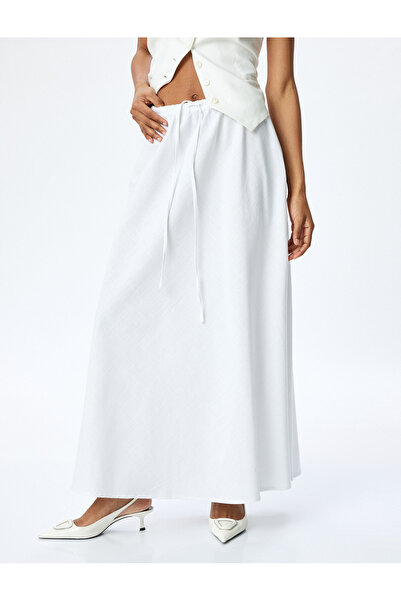 Koton Tie-detail cotton a form maxi skirt.