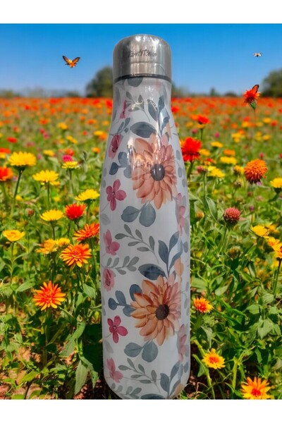 Tantitoni Bahar Çiçekleri Paslanmaz Çelik  Çift Katmanlı Termos 500 ML (JARA)