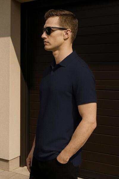 Delpino Ανδρικό βαμβακερό μπλουζάκι Polo Neck Regular Fit