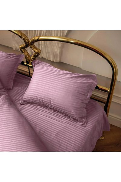 BESTİNA GOLD Set cuvertură dublă din satin - Damson