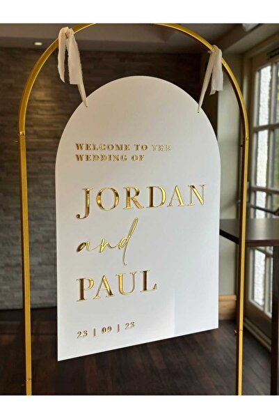 Yalova Design Karşılama Panosu Nişan & Düğün Dekoratif Karşılama 80x50 Cm Bey...