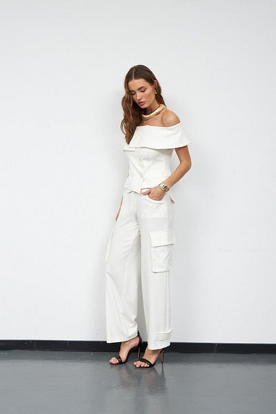 NOK İSTANBUL Nok Classic Signature Carrie Strapless Vest Ecru Model