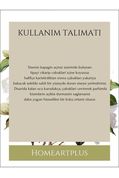 homeartplus yasemin oda kokusu bambu esansiyel uçucu yağ 50 ml