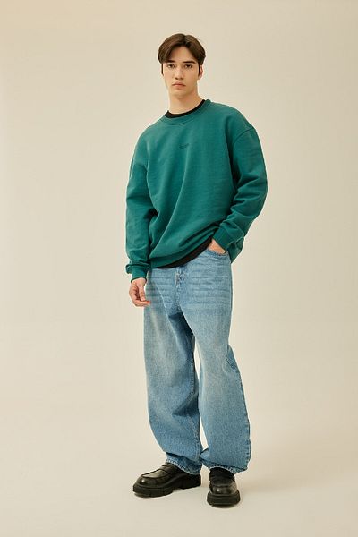 DeFacto Φούτερ με στάμπα Boxy Fit Crew Neck C2207ax24sp