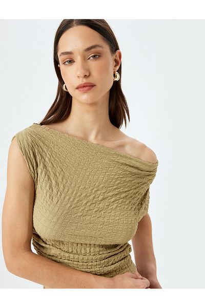 Koton Green Crop Top For Women